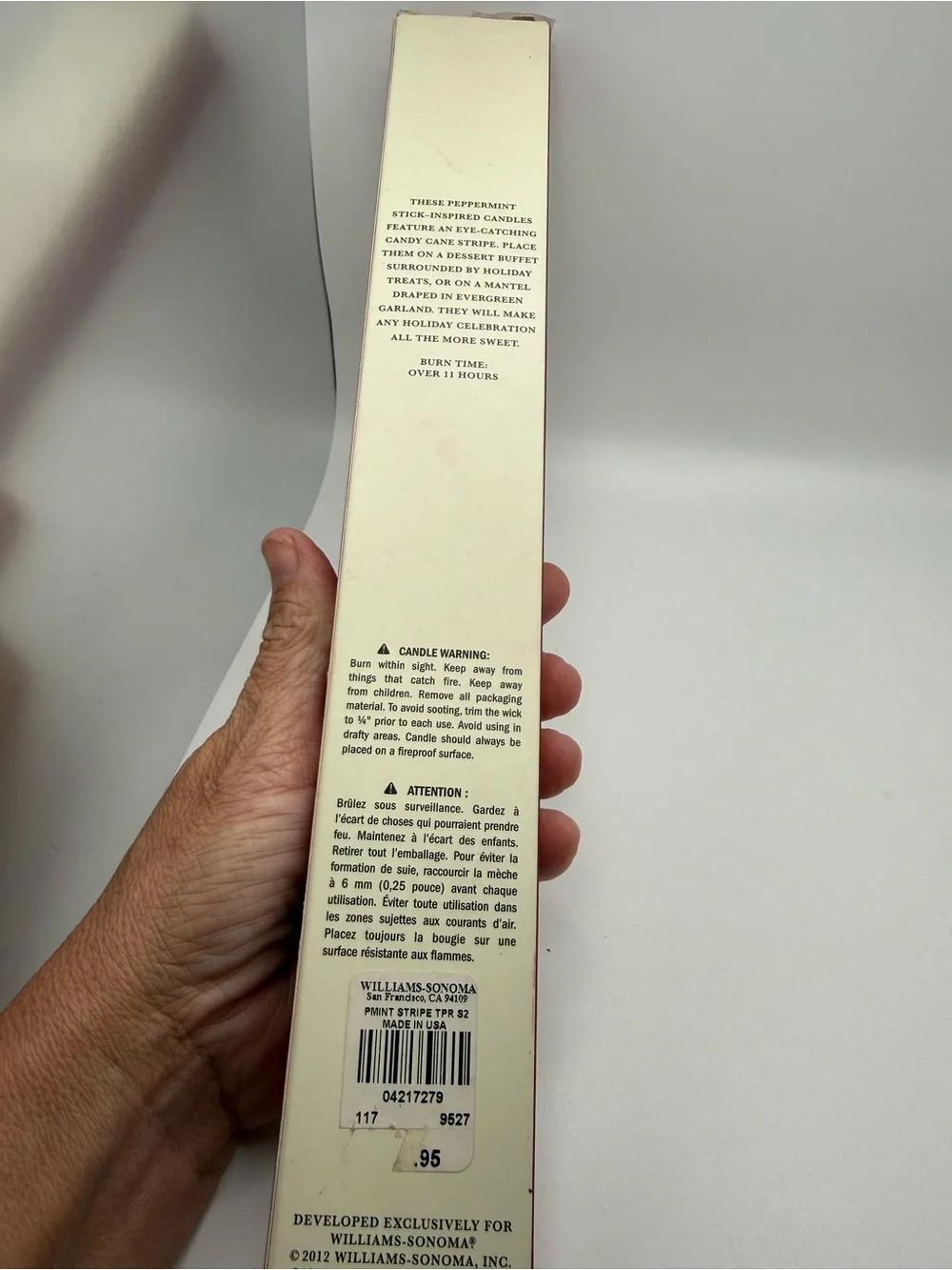 Williams Sonoma Red and White Taper Candles (Box)